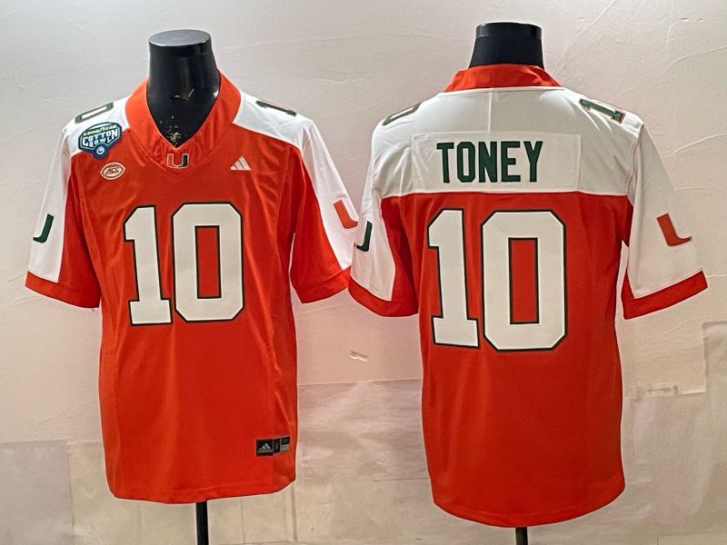 Men 2026 Miami Hurricanes #10 Toney Orange 3th generations Nike Limited NCAA Jersey 010->ncaa teams->NCAA Jersey